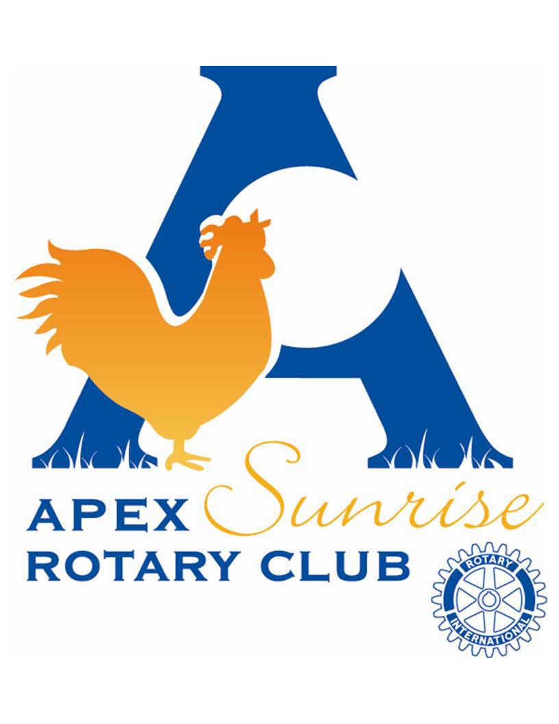 Apex Sunrise Rotary Club logo.