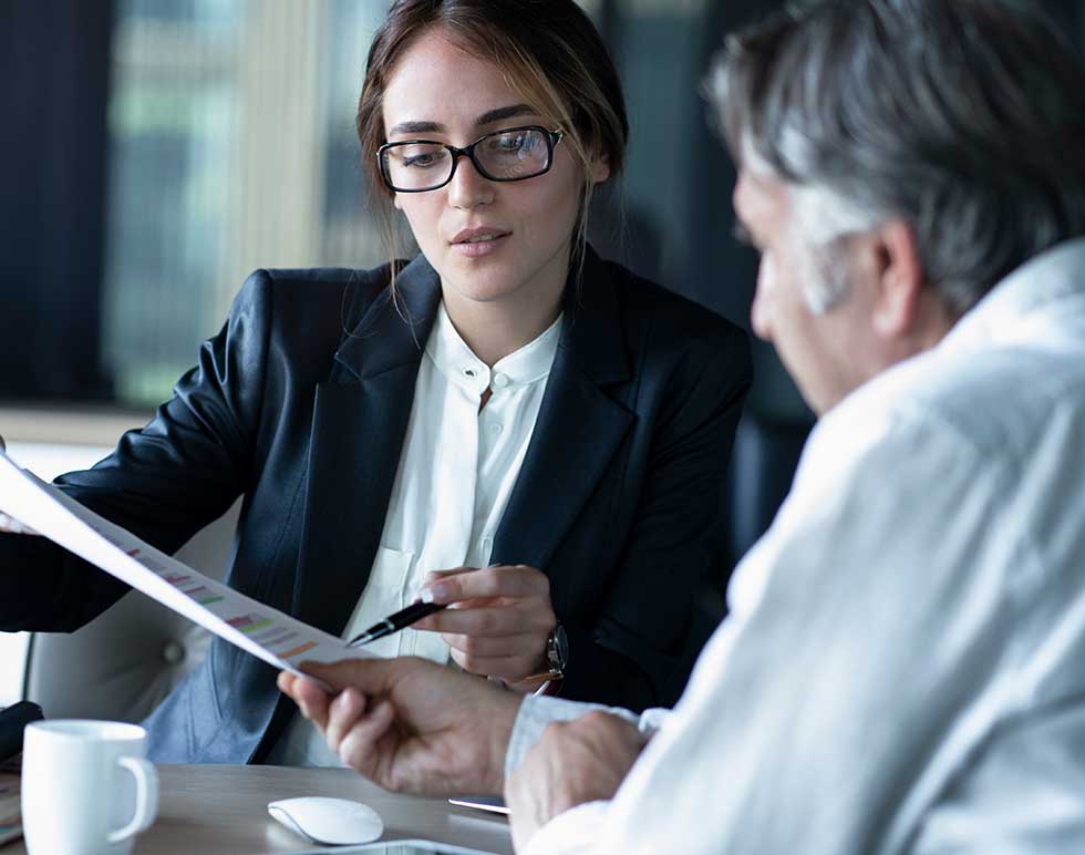 woman helping with paperwork
